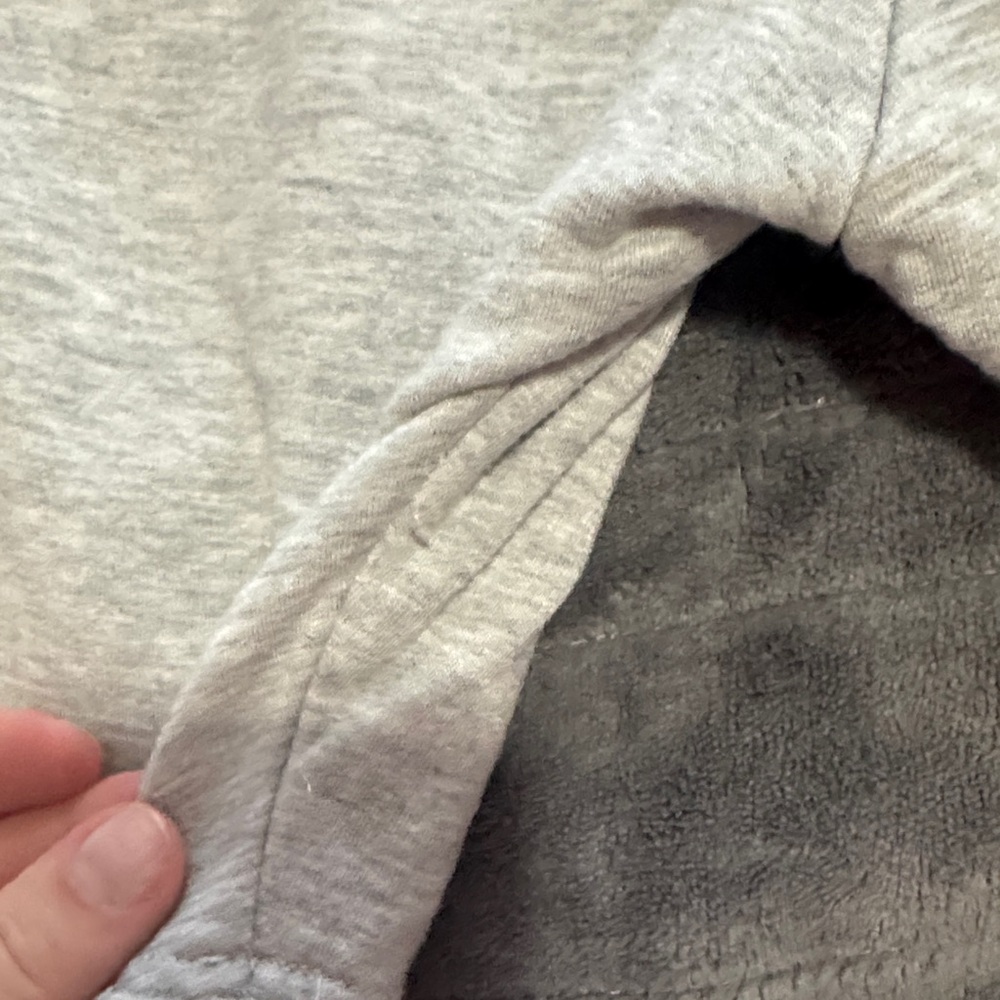 Aerie Light Gray Cozy light fleece biker shorts M with drawstring - Picture 5 of 7